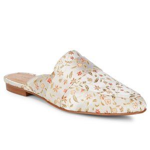 Satin Floral Loafer Mules